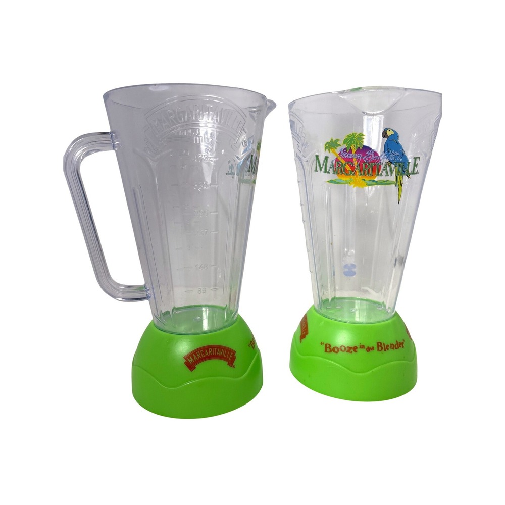 2 Margaritaville Booze in the Blender Cups Set‎ Souvenir Pitchers 16oz Parrot